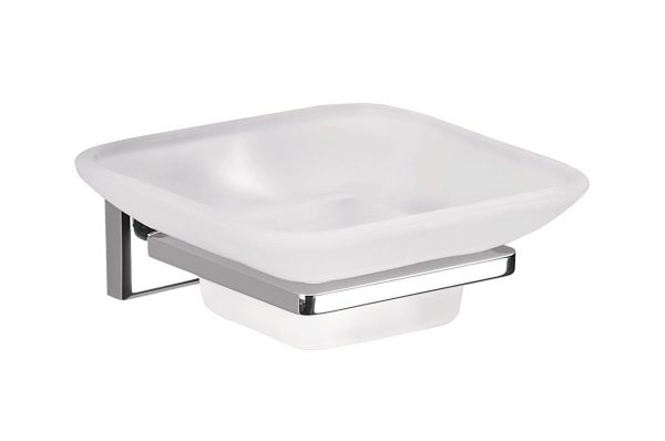 Gedy Colorado Glass Soap Dish in Chrome Glass 6911-13
