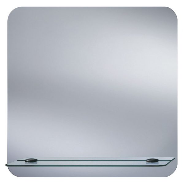 Curve Bathroom Mirror with Glass Shelf Ledge B004860