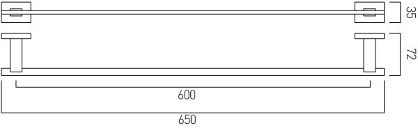 Vado Level towel rail 650mm (26'') wall mounted LEV-184-C/P