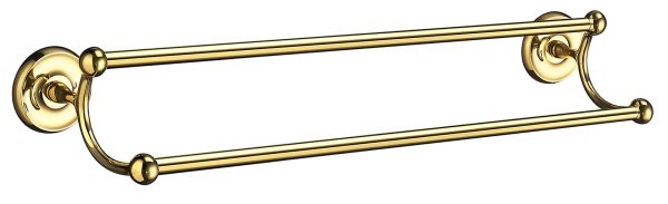 Smedbo Villa Polished Brass Double Towel Rail V2364