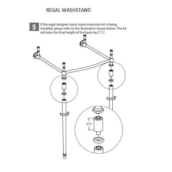 burlington 56cm basin and regal washstand img