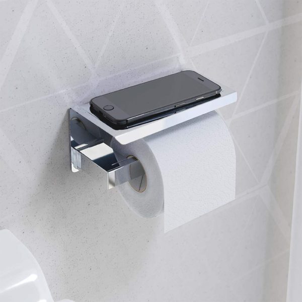 toilet roll holder with phone shelf uk
