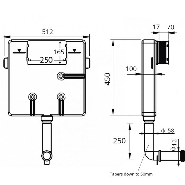 Imex Ceramics Universal Super Slim Concealed Insulated Cistern With