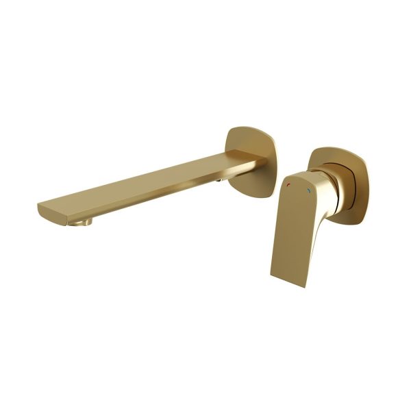 Vado Cameo Satin Brass Wall Mounted Basin Mixer